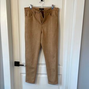 Banana Republic Factory Tan faux Suede High Rise Skinny Pants.